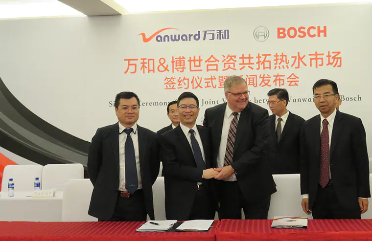 Vanward and Bosch Agree Joint Venture for Hot Water Solutions