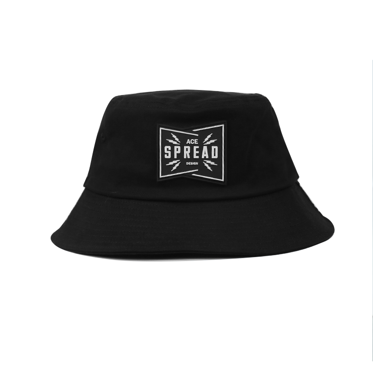 Wholesale Cheap High Quality Adult Fashion Embroidery Fishing Caps Plain Black Bucket Hats With Custom Logo
