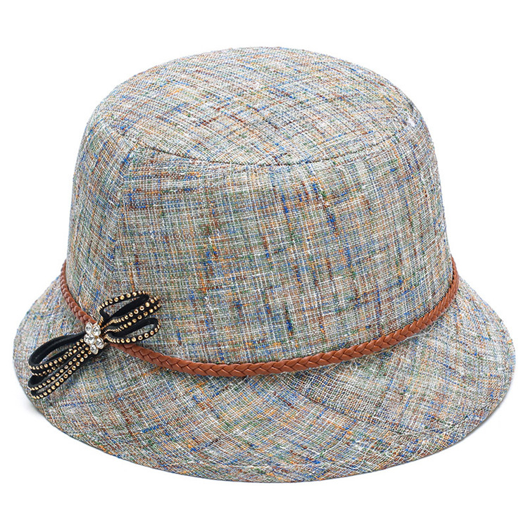 Natural Linen Bucket Hat for Women Packable Organic Fisherman Hats Lightweight Floppy Summer Hats