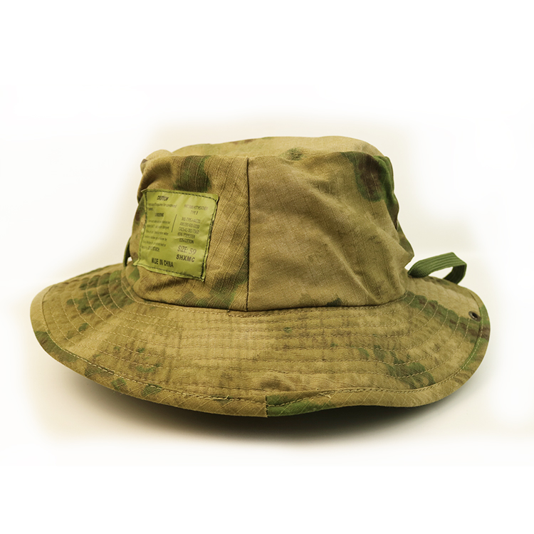 100% Cotton Small Order Custom Embroidery Or Blank Logo Camo Bucket Hat With String 2 Buyers