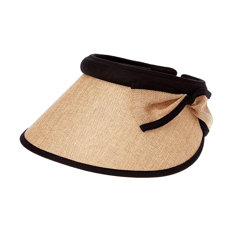 Straw Visor Hats for Women, Foldable Wide Brim Roll-up Beach Ponytail Hats  Sun Protection for Golf