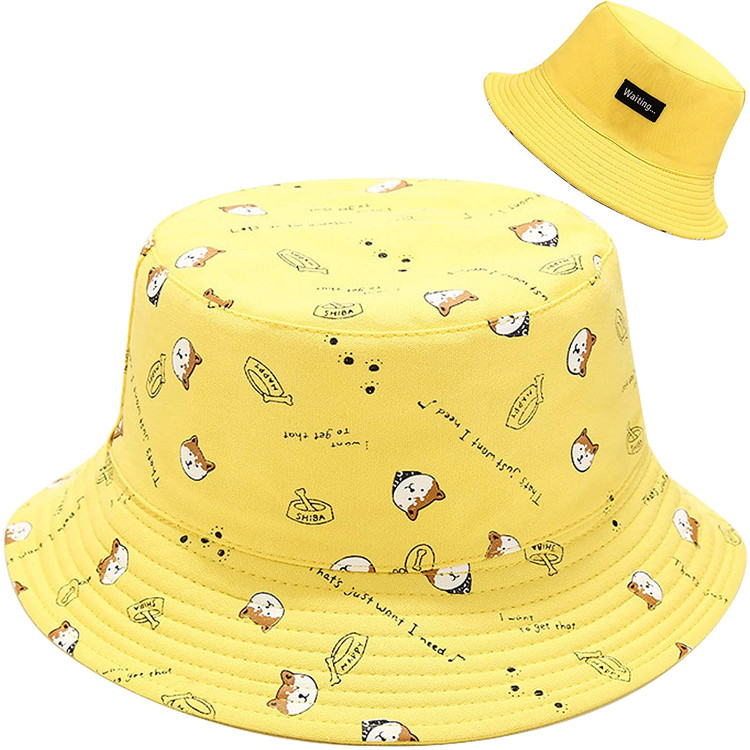 Printing Bucket Hat Funny Pattern Fisherman Cap Packable Reversible Sun Hats for Women, Men