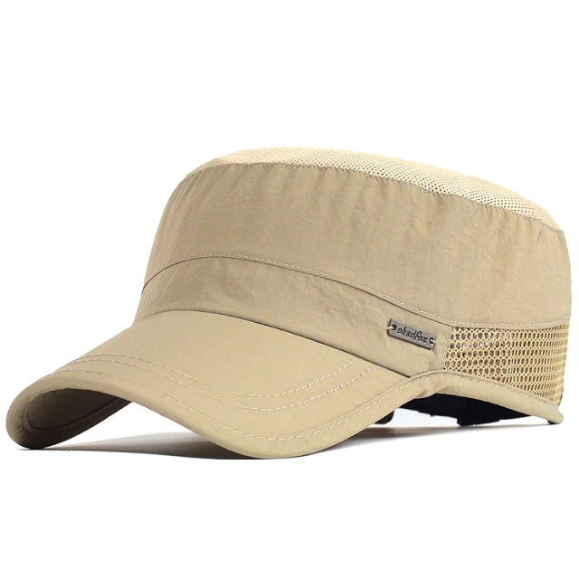 Summer Mesh Outdoor Sport Quick Drying Military Caps Men Breathable Cadet Army Cap Flat Top Hat