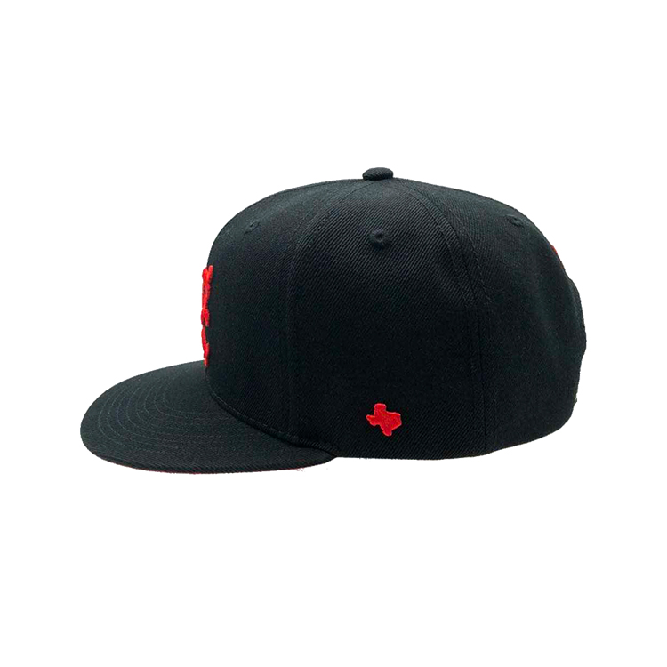 Classic Snapback Hat Cap Hip Hop Style Flat Bill Embroidery Black Color Adjustable Size Cap