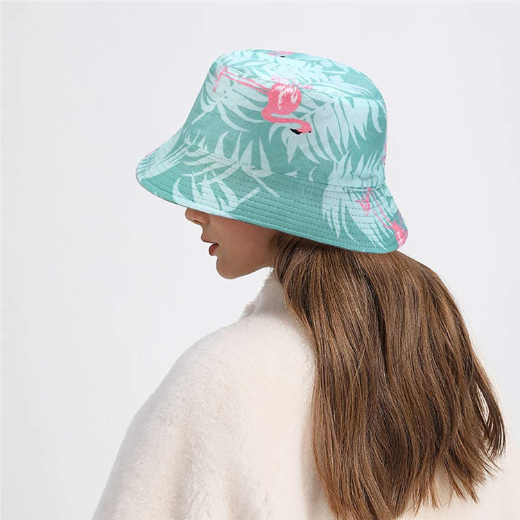 Unisex Bucket Hat Adults Cotton UV Protection Sun Cap Outdoor Bucket Hat-blue Red-crowned crane