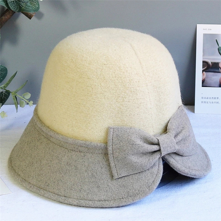 Autumn Winter Wool Hats British Style Vintage Church Fedoras Hats Ladies New Temperament Gentleman Elegant 100% Wool Caps