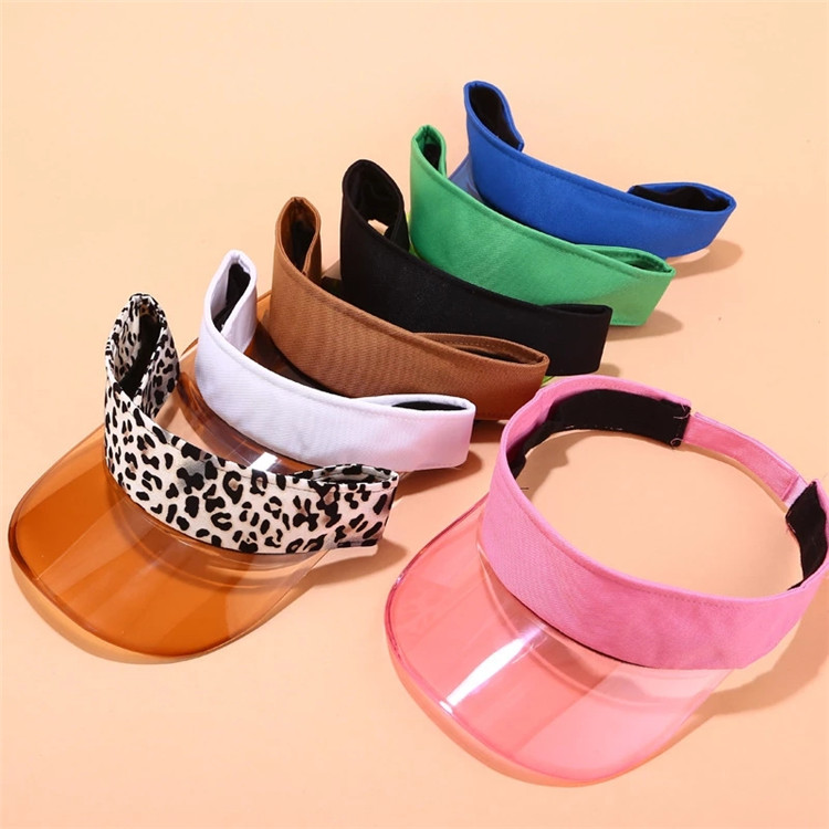New summer visors PVC Men Women Summer Outdoor Sport Leopard Print Cap Hat for Golf Hiking Tennis running Fruits cap ins Grid