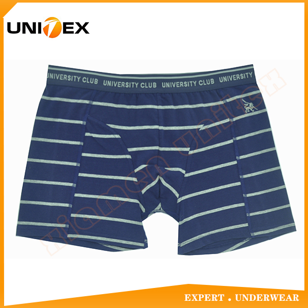 Professional Customized Stripe Yarn Dyed Fabric Men's Boxer Shorts Trunk Male Underwear Cotton Fabric