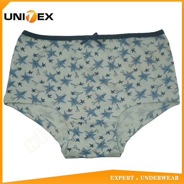 School Teen Girls Classic Allover Print Cotton Spandex Fabric Girl’s Boxer Brief s Underwear
