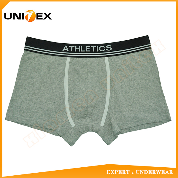 Professional Customized Classical GreyMelange Solid Fabric Men's Boxer Shorts Boxer Briefs Male Underwear