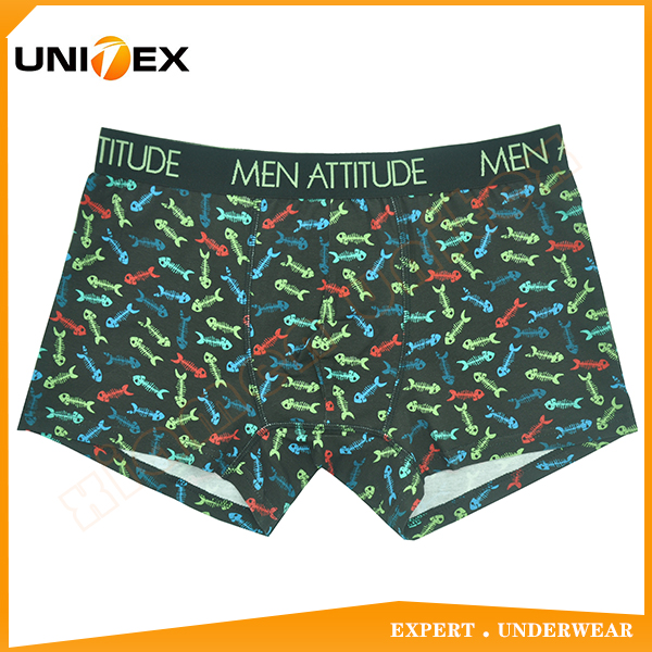 Custom Logo Elastic Jacquard Professional Customized Printing Fabric Young Men's Boxer Shorts Boxer Underwear